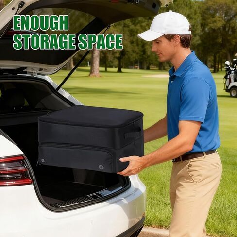 UFHUFH Organizer Bag,2 Layer Golf Trunk Organizer,Golf Gifts for Men with Separate Ventilated Compartment,Waterproof Car Trunk Locker for Balls, Tees, Clothes,Accessories, Golfer Gifts in Saudi Arabia