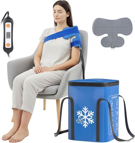 Ice Machine for Knee After Surgery,19QT Quiet Cold Therapy Machine for Knee Replacement with Auto Timer, Leak-Proof Design & Adjustable Flow,Multi-Joint Ice Pads in Saudi Arabia
