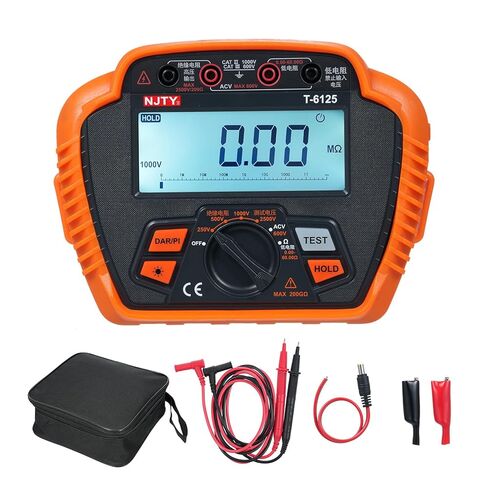 Insulation Tester Digital Megohmmeter MAX 200G Ω Measuring Low Absorption Ratio AC Voltage Measurement T -61 Series Industrial Test Instrument (T6125) in Saudi Arabia