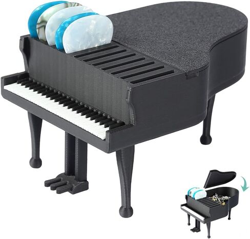 Guitar Picks Holder Case with 12 Display Slots - Openable Large-Capacity Storage Box Comes with 10 pcs Plectrums | Gift for Acoustic Guitar Electric Guitar bass Ukulele in Kuwait