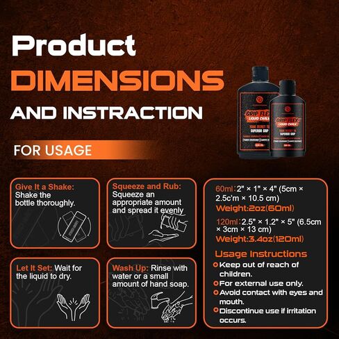 DYNAMICCOMBO الطباشير السائل | طباشير صالة الألعاب الرياضية بدون فوضى لرفع الأثقال وتسلق الصخور والجمباز | سريع الجفاف ويدوم طويلاً in Saudi Arabia