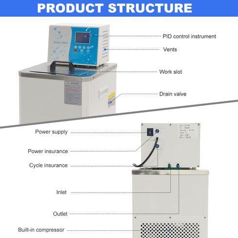 -30℃ ~100℃ Laboratory Chiller Circulator 6L Chiller Lab Low Temperature Cooling Liquid Circulator Pump Chiller Lab Recirculating Chiller Water Bath Recirculating Water Cooling Chiller,110V in Saudi Arabia