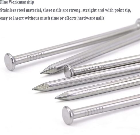304 Stainless Steel Round-head Nails, Round-head Steel Nails for Flooring, 0.5kg, 0.5 Inches To 8 Inches, Suitable for Woodworking DIY (1.0in/approx.750pcs) in Saudi Arabia