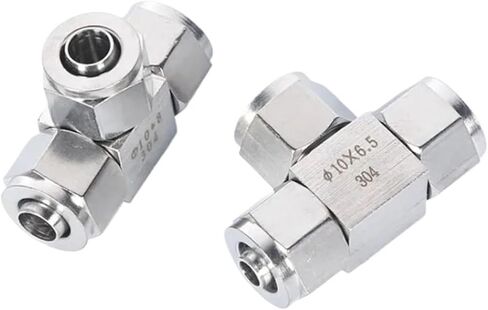 1pcs 4 6 8 10 12 14 16 mm Hose Quick Twist Equal Reducer Tee 3 Ways Coupler Connector 316L 304 Stainless Steel Pneumatic Air(SS316,10X6.5-8X5-10X6.5MM_TEE) in Saudi Arabia