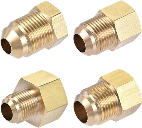 1pcs Air Conditioner Flare Reducer Adapter 1/4 3/8 1/2 5/8 SAE Female to 3/8 1/2 5/8 3/4 SAE Male Brass Fitting(1I2 To 1I4 Inch) in Saudi Arabia