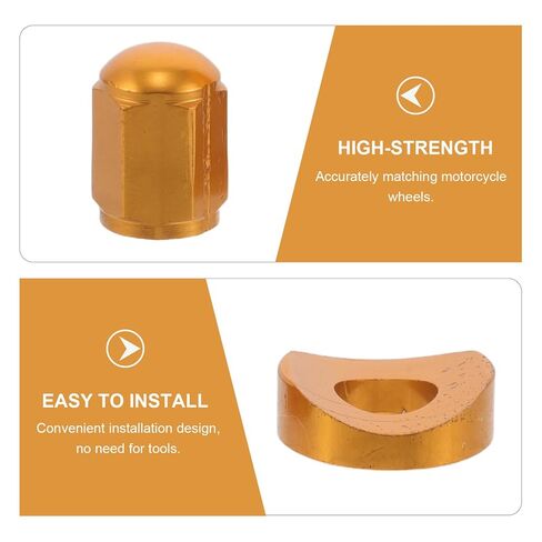 Garneck Motorcycle Valve Stem Lock Nut and Spacer Washer Kit Aluminum Bolt Accessory with Vibration Resistance and Leak Prevention Easy DIY Installation for Bikes and Motorcycles in Kuwait