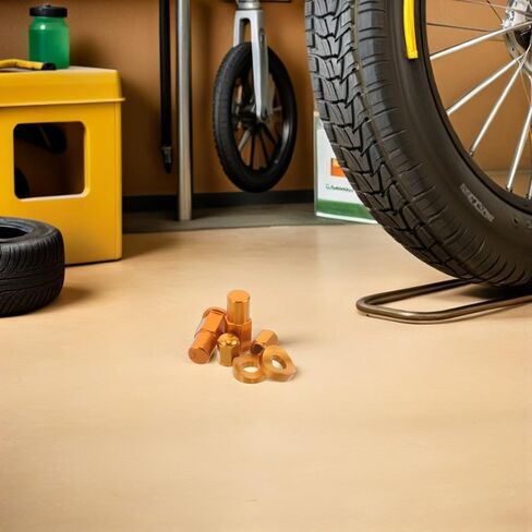 Garneck Motorcycle Valve Stem Lock Nut and Spacer Washer Kit Aluminum Bolt Accessory with Vibration Resistance and Leak Prevention Easy DIY Installation for Bikes and Motorcycles in Kuwait