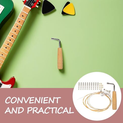 FAVOMOTO 10 Lyre Harp Strings 10 String Pin Nails with Tuning Wrench, Lyre Harp Musical Stringed Instrument Replacement Kit for Musical Repair in Saudi Arabia