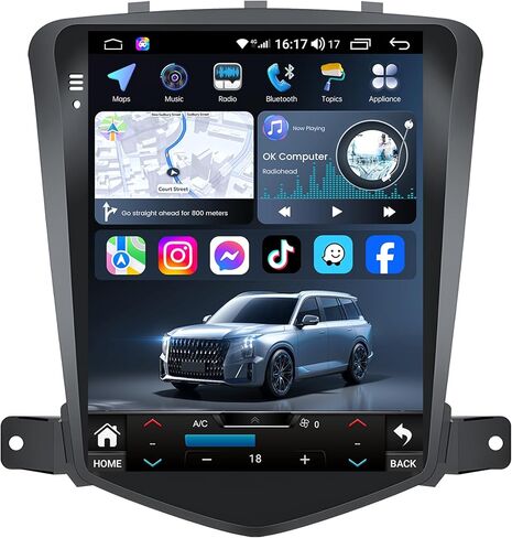 Andriod 15 Car Stereo Radio for Chevy Cruze 2009-2015 | 10.4 Inch IPS Touchscreen Wireless CarPlay Andriod Auto Bluetooth GPS Navi 5G WIFI 1080P Backup Camera SWC FM in Saudi Arabia