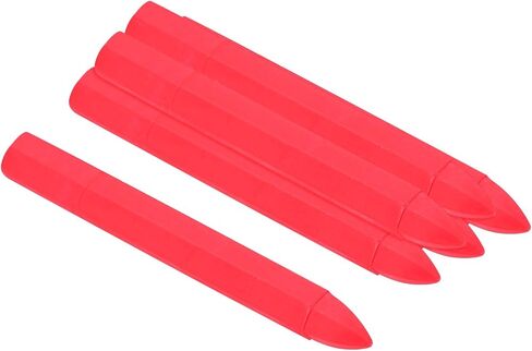 PATIKIL Lumber Marking Crayons, 6 Pcs 4.2x0.6 inch Hex Wax Tire Marker Drawing Crayons for Wood, Glass, Ceramics, Cartons, Cloth, Stone, Fluorescent Red in Saudi Arabia