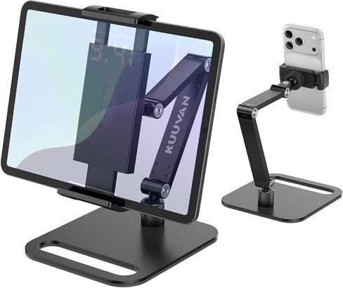 حامل حامل اللوحي لأجهزة iPad ، حامل حامل مراقب محمول 15.6 '' ، 17.3 '' ، حامل ذراع من ألومنيوم قابل للطي مع 360 ° دوار in Kuwait