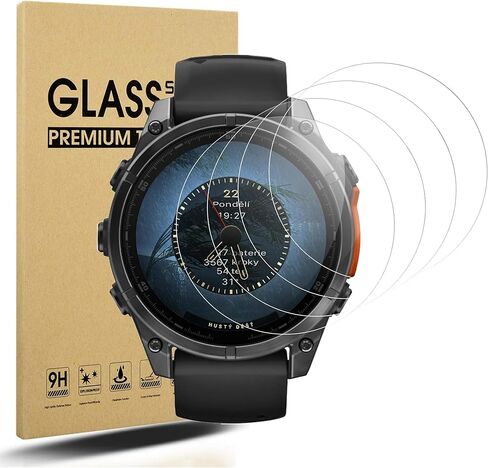 4 Pack Anti-Scratch Film for Garmin Fenix 8 (51mm) Screen Protector, Full Protective 9H Hardness Tempered Glass Fit for Garmin Fenix 7X (51mm) Smartwatch in Kuwait