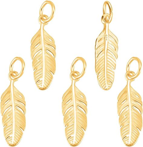 Beebeecraft 1 Box 5pcs 925 Sterling Silver Feather Charms عتيق الطراز التبتي الريش على شكل سحر مصغر على شكل مصقول من أجل الصياغة لصنع المجوهرات سوار قلادة DIY Craft in Saudi Arabia