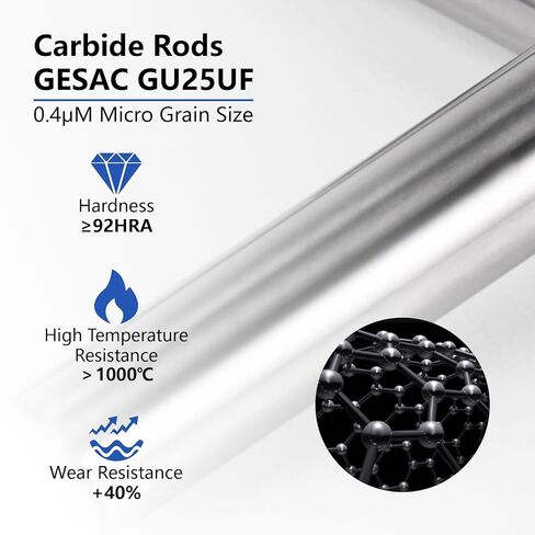 AYCHOLIZ 5 قطع من مجموعة مطحنة نهاية الكربيد 1/16 بوصة HRC70 4 قطع طحن CNC مربعة الأنف، قضيب كربيد من GESAC، لسبائك التيتانيوم TC4/18، 1.4848/1.4837 فولاذ، فولاذ مقاوم للصدأ، سبيكة تتحمل درجة الحرارة العالية in Kuwait