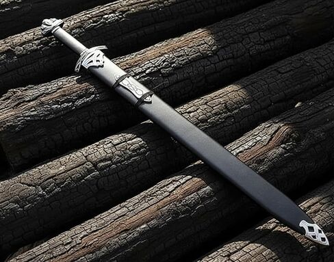 Viking Northman Sword – Real Damascus Steel Battle-Ready Functional Longsword | Handmade Medieval Viking Sword with Leather Scabbard | Gift for Him, Sword Prop & Collectible in Saudi Arabia