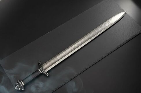 Viking Northman Sword – Real Damascus Steel Battle-Ready Functional Longsword | Handmade Medieval Viking Sword with Leather Scabbard | Gift for Him, Sword Prop & Collectible in Saudi Arabia