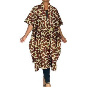 ملابس أفريقية للنساء Dashiki Kimono Cardigan Kaftan Plus Size Kente Wax Print Tops Ankara Caftan Robe Size One in Saudi Arabia