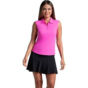 IBKUL Athleisure Wear Sun Protective UPF 50+ Icefil Cooling Tech Solid Sleeveless Polo - 84000 Black Solid S in Kuwait