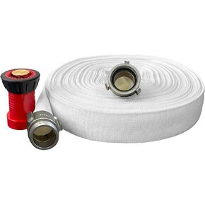 MIYOLU 1-1/2" ID x 50 ft Fire Hose, Single Jacket TPU Fire Hose with Lightweight Aluminum Couplings and Nozzle, 250 PSI Working Pressure, 750 PSI Burst Pressure, Durable All-Weather Water Hose (50FT) in Saudi Arabia