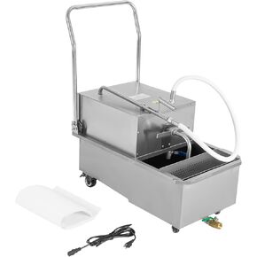 Commercial Mobile Fryer Filter with Wheels&Oil Hose, Kitchen Oil Filtration System 8.45Gal/min Oil Pump Flow, 14.53Gal Capacity for Restaurant use Hotel Snack Bar 4.92ft Power Cord in Saudi Arabia