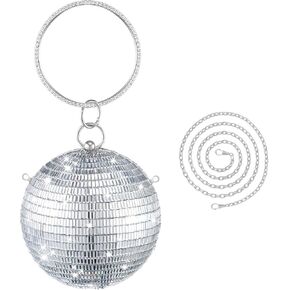 Women Disco Ball Purses Silver Disco Crystal Party Evening Clutch Purse Handbag Rhinestone Lady for Wedding Bingo Night Party Gift in Kuwait