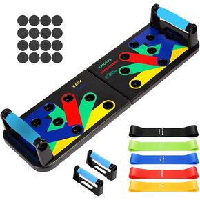Push Up Board for Men – 20 in 1 Detachable Fitness Board with 5 Resistance Bands, Adjustable Pushup Handles, Perfect Push Up Bars for Home Gym Workout Equipment Training in Saudi Arabia