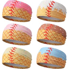 6 Pcs Baseball Country Flag Headbands Wide Headbands with National Flag Baseball Hair Bandanas Non-Slip Sweatband for National Sports Events Women & Men in Kuwait