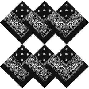 YARIEW Western Bandanas for Women 6 Pack 22"x22" Cotton Bandana Red Black White Bandana for Cowgirl Western Accessories in Kuwait