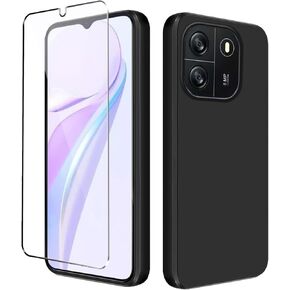 حالة Cubot Kingkong Power 3 علبة هاتف مع واقي شاشة زجاجي مقسى ، سيليكون ناعم مرن مرن الصدمة TPU الغطاء الأسود in Kuwait