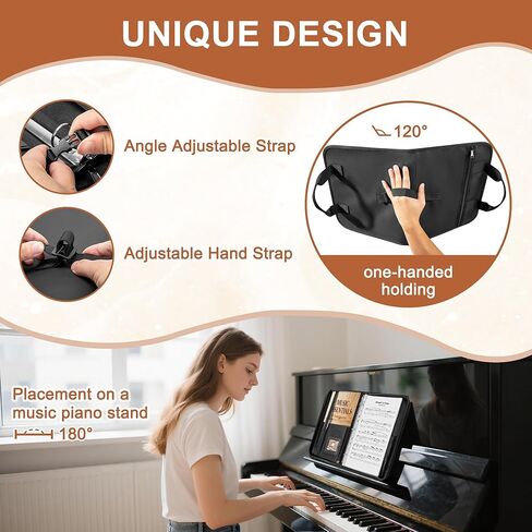 Damero Choral Music Folder, Sheet Music Holder, Music Binder with 20 Binder Sheets and Adjustable Hand Strap, for Choir Singer, Stage Performance in Saudi Arabia