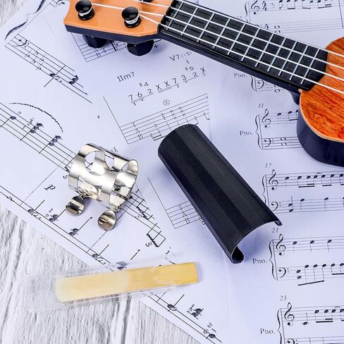 مجموعة قطع الفم الكلارينيت، غطاء قطعة الفم من القصب الكلارينيت الفضي مع غطاء بلاستيكي من البلاستيك 2.5 بي بي ملحقات الكلارينيت العملية لاستبدال الآلة in Saudi Arabia