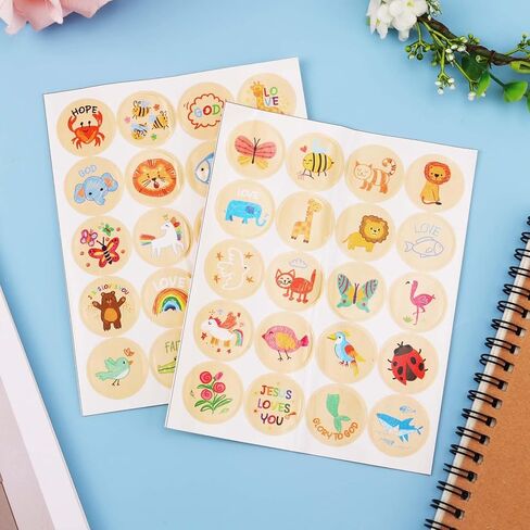 600pcs ملصقات دينية مسيحية للأطفال ، 0.98 بملصقات إيمان مسيحي ذاتي اللصق ملصقات عيد الفصح المسيحية اللطيفة ملصقات يسوع الديني للحرف الفنية (نمط الشكل) in Saudi Arabia