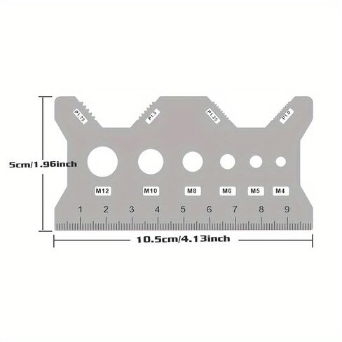 Thread Gauge Screw Size Chart Stainless Steel Calipers Stainless Steel Screw and Bolt Measuring Calipers, Titanium Thread Size Gauge, Durable & Precise Thread and Distance Measurement in Saudi Arabia