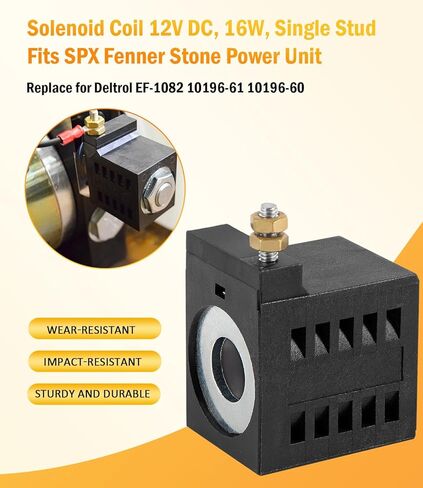 استبدال ملف الملف اللولبي EF-1082 لـ Deltrol EF-1082 10196-61 10196-60، 12 فولت تيار مستمر، 16 وات، مسمار واحد، يناسب وحدة الطاقة SPX Fenner Stone in Saudi Arabia