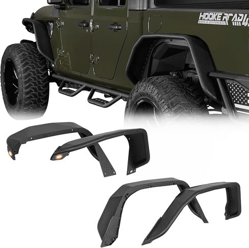Hooke Road Gladiator Fender Flares Flat Style Splash Mud Muds متوافق مع Jeep Gladiator JT 2020-2025 in Kuwait