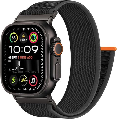 Trail Loop Nylon Sport Band Compatible with Apple Watch Ultra 2 Band for Men 49mm 46mm 45mm 44mm 42mm, Rugged Breathable Wide Adjustable Strap for iWatch Bands Men Ultra Series 10/9/8/7/6/SE/5/4/3 in Saudi Arabia