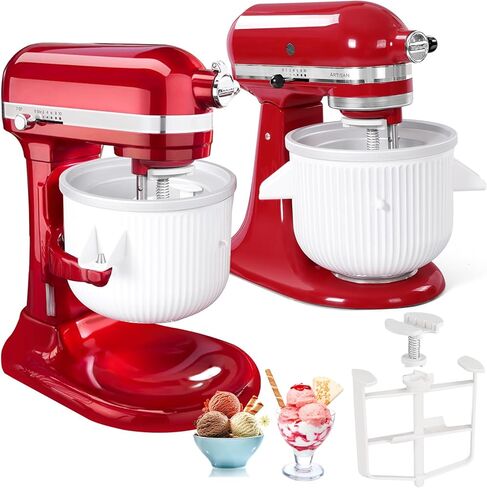 غطاء السيليكون متوافق مع وعاء خلط الآيس كريم KitchenAid 2Qt وسلسلة من الفولاذ المقاوم للصدأ 5QT ، غسالة الصحون آمنة ، ميكروويف تصل إلى 200 درجة مئوية (392 درجة فهرنهايت) ، فريزر آمن (غير متضمن) in Kuwait