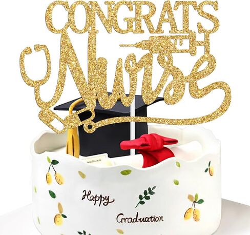 Congrats Nurse Cake Topper, Future Nurse/Congrats RN BSN FNP LPN Cake Decor, Class of 2025 Nursing School Survivor Graduation Party Decorations in Kuwait