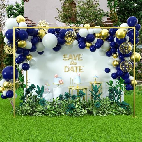 MIAHART 135 Pcs Navy Blue Silver Balloon Garland Arch Kit 5 10 12 18 inches Royal Blue Silver Confetti White Balloons for Birthday Graduation Party Decorations in Saudi Arabia