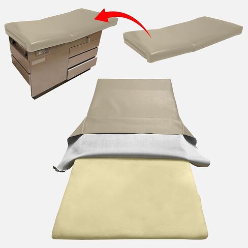 أغطية مقاعد البار 4 قطع بديلة من غطاء الفينيل الفاخر لطاولة امتحان Ritter/Midmark 204 الطبية خيارات متعددة الألوان - أساسية عند التثبيت (بيج) in Kuwait