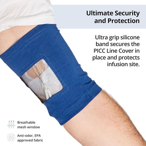 Care+Wear PICC Line Cover – Ultra-Grip PICC Line Sleeve for Upper or Lower Arm with Mesh Viewing Window, Provides Improved Comfort and Security for PICC Line Coverage in Saudi Arabia