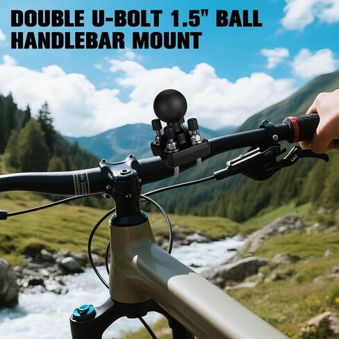 Velpaw Double U Bolt 1.5 inch Ball Mount,Compatible C Size 1.5" Double Socket Arm,Suitable for 0.75" to 1.21" Diameter Round Tube in Saudi Arabia