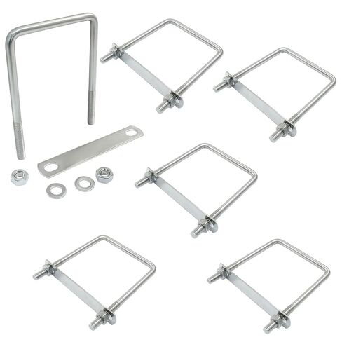 Jiozermi 6 Pack Square U-Bolts, 2" (50mm) Inner Width 3.15" (80mm) Length Stainless Steel Square Bolts Clamp with Nut Plate Washer for Automobiles Boat Trailer Industrial Parts in Saudi Arabia