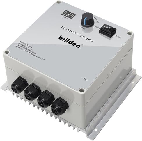 وحدة تحكم PWM (الجيل الثاني)، وحدة تحكم سرعة محرك Briidea 12V-24V 50A DC مع مفتاح عكسي للفرامل الأمامية، وحماية من الحرارة الزائدة وتبديد الحرارة الفعال لمحركات التصيد بوزن 55 رطلاً in Saudi Arabia