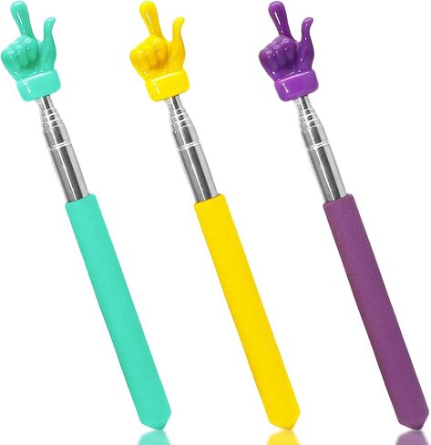 7 Pack Telescopic Teachers Pointer, Retractable Finger Pointer Sticks for Classroom, Stainless Steel Finger Stick for Lectures, Presentations (7 Colors Each 1) in Saudi Arabia