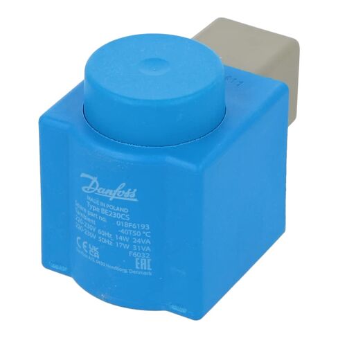 018F6193 | DANFOSS Solenoid Coil, 220-230V, 50/60HZ, 14/17W, DIN Spade, Protection Cap, IP20 in Saudi Arabia