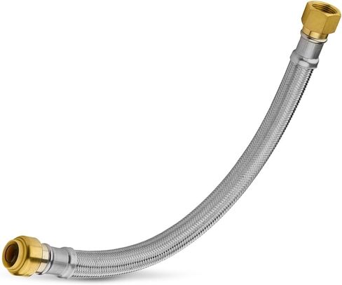 1-PACK Niikappu 15-Inch Stainless Steel Flexible Water Heater Connector, 3/4" Push-Fit x 3/4" FIP, Push-to-Connect Flexible Heater Hose in Saudi Arabia