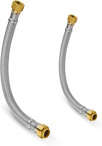 1-PACK Niikappu 15-Inch Stainless Steel Flexible Water Heater Connector, 3/4" Push-Fit x 3/4" FIP, Push-to-Connect Flexible Heater Hose in Saudi Arabia