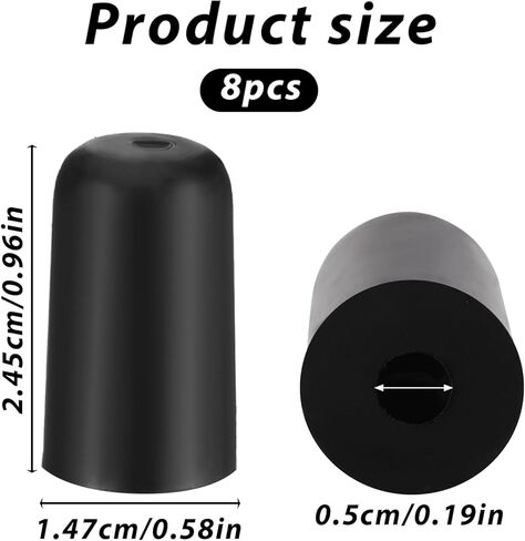 8Pcs Cello Endpin Rubber Tip, Floor Protectors Black Cello Endpin Slip Stop Holder Endpins Tip Floor Protectors for Cellos Practice Performance in Saudi Arabia