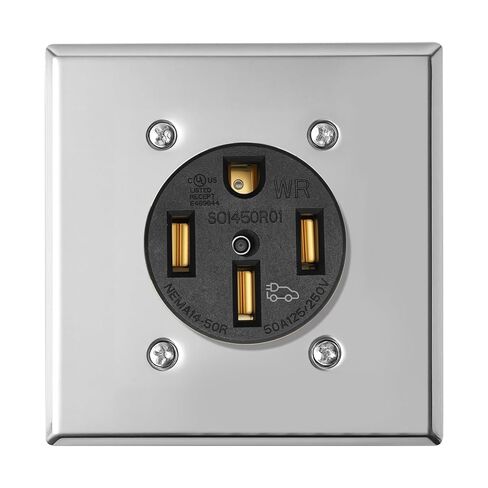 NEMA 14-50R Outlet - High-Power Outlet, Supports Up to 50 Amps, 125/250 Volts, Ideal for Electric Vehicles, RVs, and Large Appliances, Heavy-Duty Design, 3-Pole 4-Wire. in Kuwait
